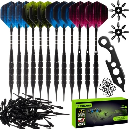 Set van 12 darts + accessoires Trizand 21629