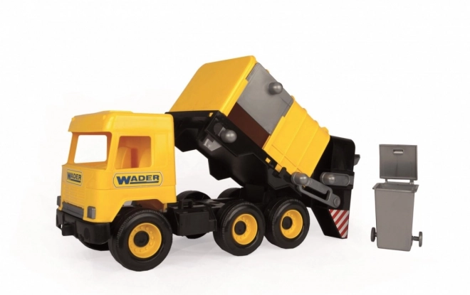 Gele vuilniswagen Wader Middle Truck, 42 cm, in doos