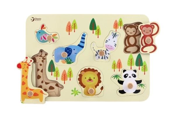 Houten insteekspel - dierentuin