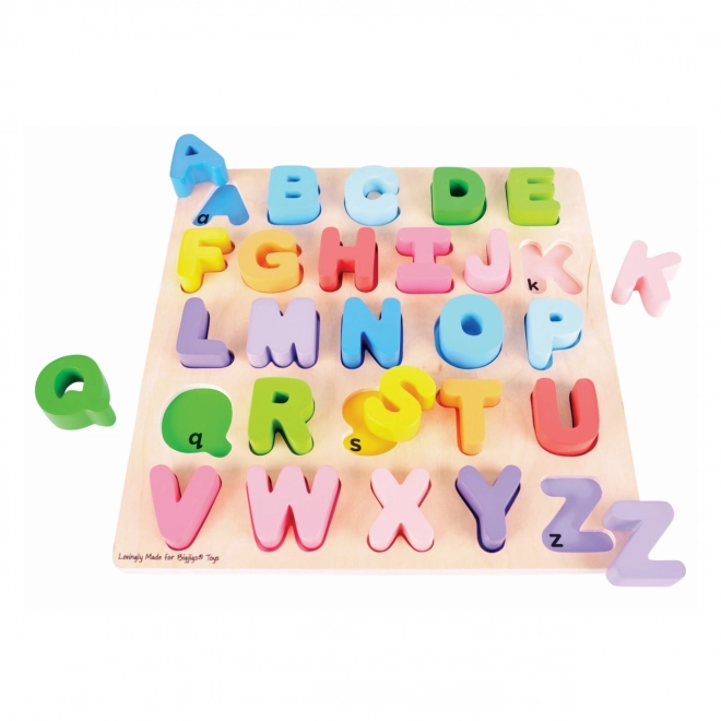 Inlegpuzzel Bigjigs - grote letters van het alfabet