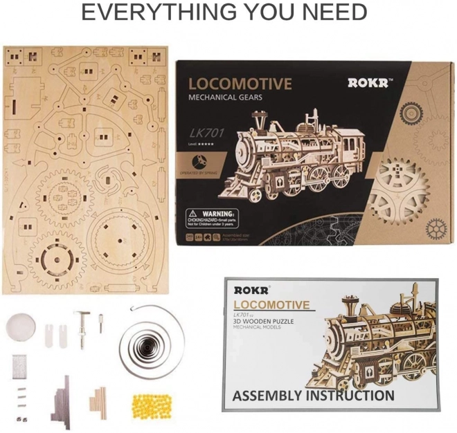 Rokr 3D houten puzzel locomotief 350 stukjes