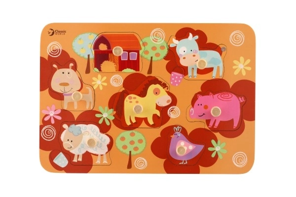 Houten inlegpuzzel voor de kleintjes - boerderij