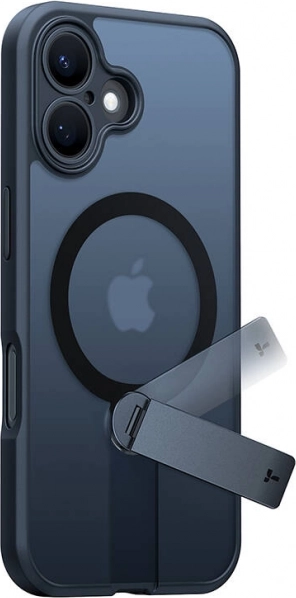 Hoesje met draaibare standaard TORRAS Pstand Spin voor iPhone 16, zwart