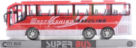 Kunststof bus met vliegwiel – rood