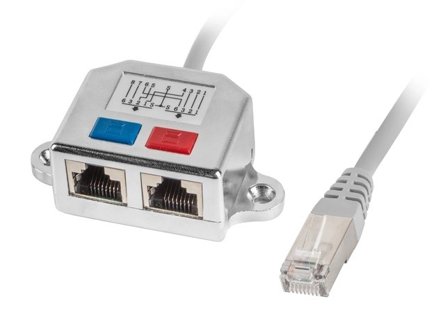 Adapter LAN-splitter RJ-45 - 2x RJ-45 FTP