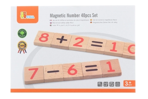 Magnetische houten cijfers 40 stuks
