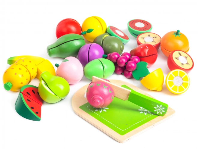 Houten fruit om te snijden, 20 stuks ECOTOYS