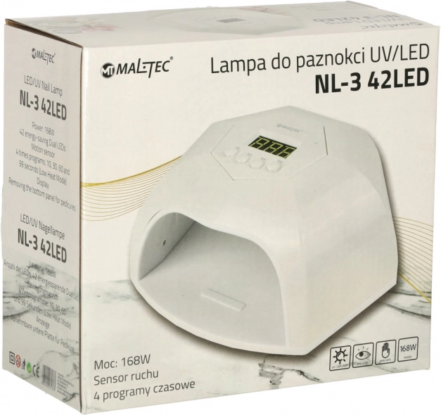 uv/led nagellamp 168 w, 42 led, timer en bewegingssensor