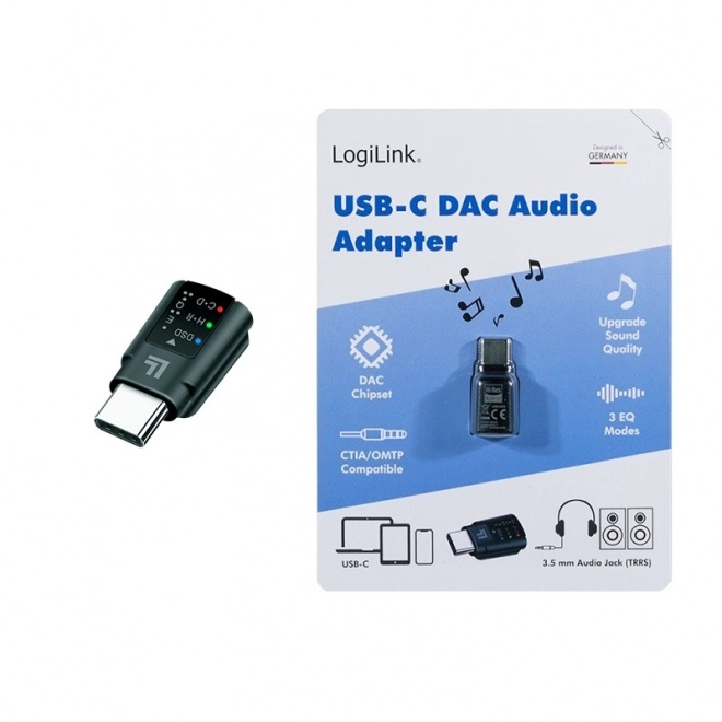 Audio-adapter USB-C/M naar 3,5 mm/F met DAC en EQ