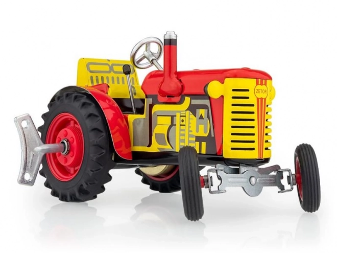 Tractor Zetor rood op sleutel metaal 14cm 1:25 in doos Kovap