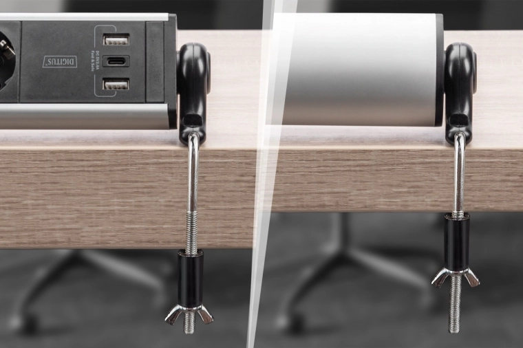 Bevestiging met klemmen en 180° draaibaar