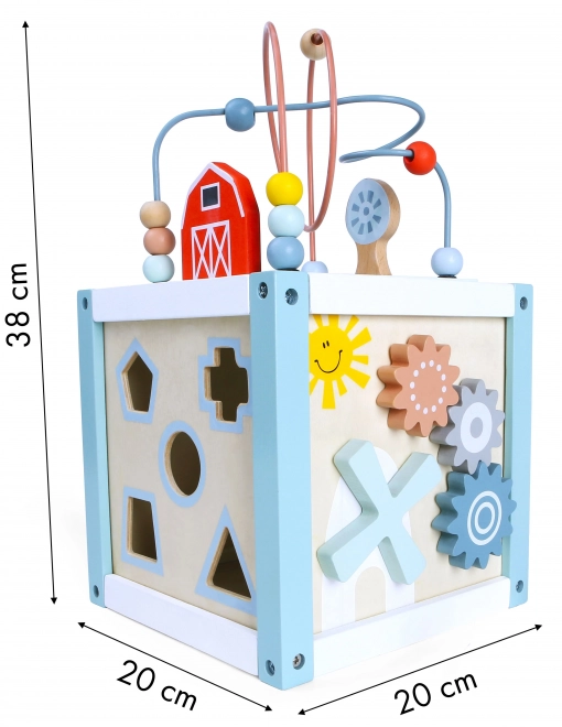 Houten blok sorteerkubus met blokken Ecotoys