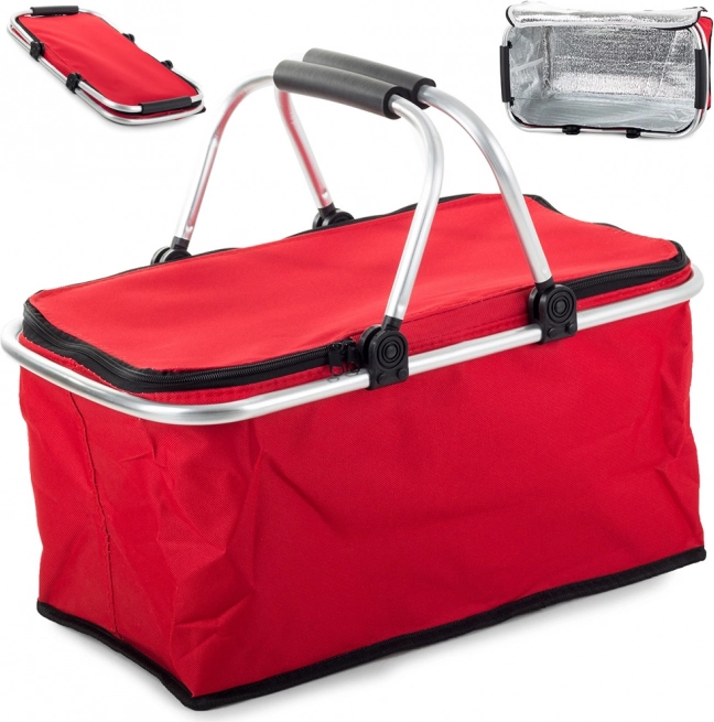Opvouwbare thermische picknickmand – rood
