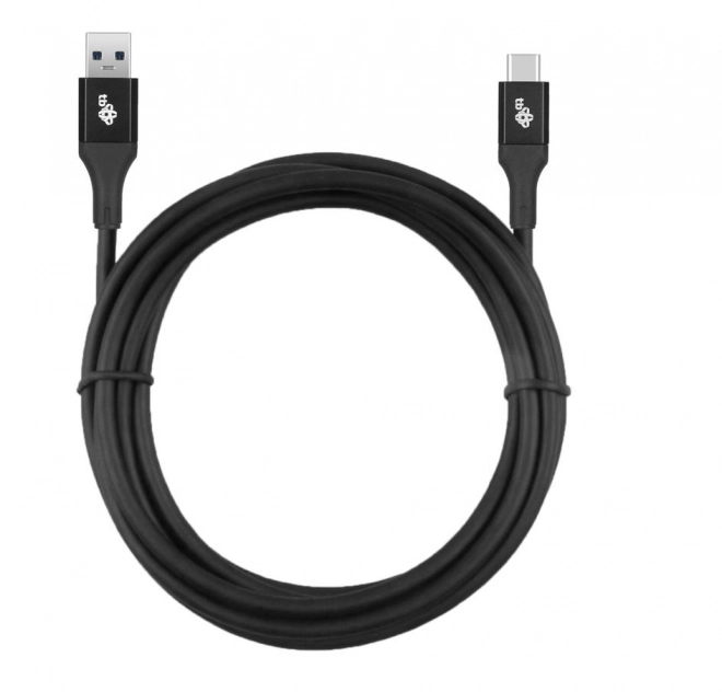 USB kabel USB 3.0 - USB-C 2m Premium 3A zwart