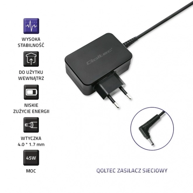 Qoltec oplader voor Lenovo laptops 45W