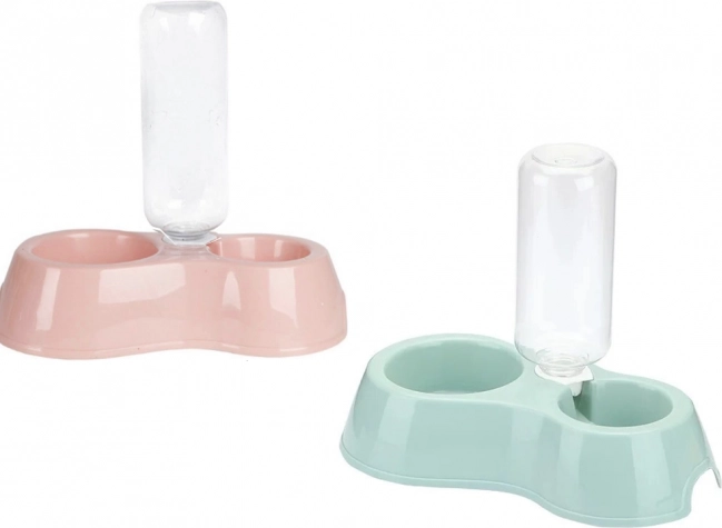 Dubbele kom met waterdispenser voor honden en katten