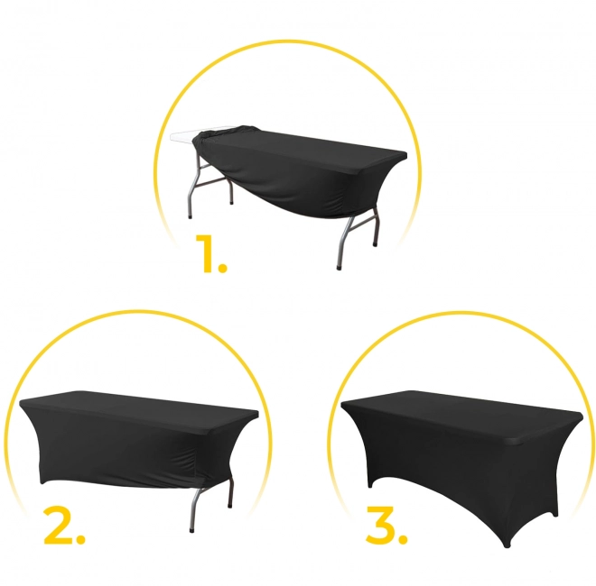 Universele elastische tafelkleed voor catering 180 cm zwart MultiGarden