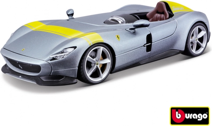 Ferrari Monza SP1 zilver/blauw metalen model 1:24
