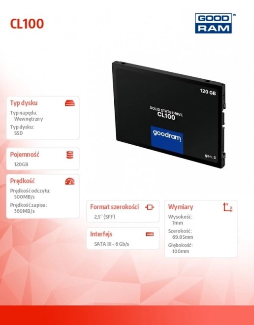 SSD-schijf CL100 G3 120GB SATA III 2,5