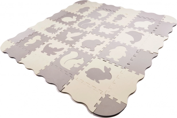 Contrasterende beige schuimpuzzels met diertjes