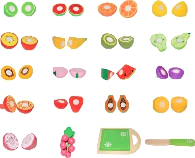 Houten fruit om te snijden, 20 stuks ECOTOYS