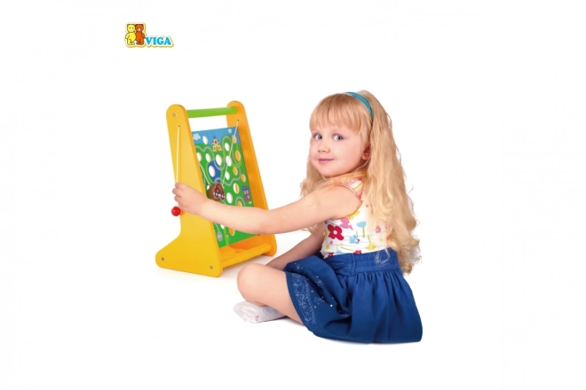 Houten doolhof met autootje