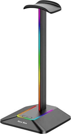 Koptelefoonstandaard met USB-poorten en RGB-verlichting NEW BEE