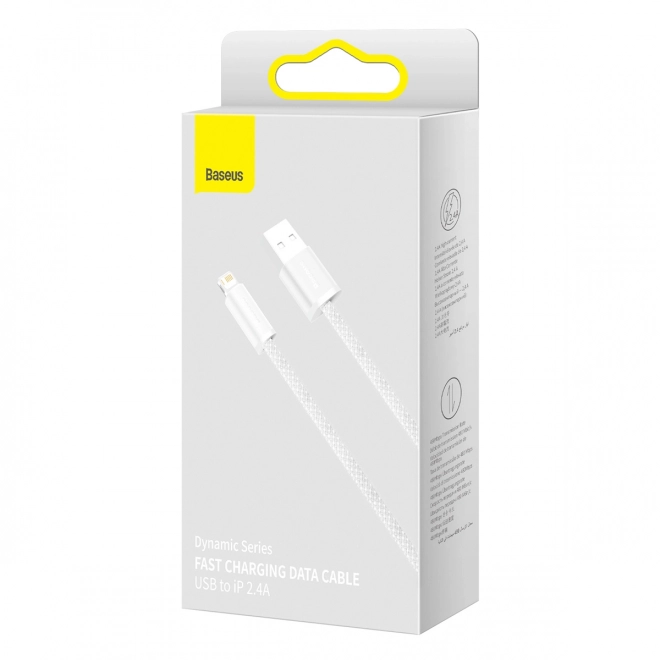 Baseus Dynamic kabel USB naar Lightning, 2,4 A, 2 m (wit)