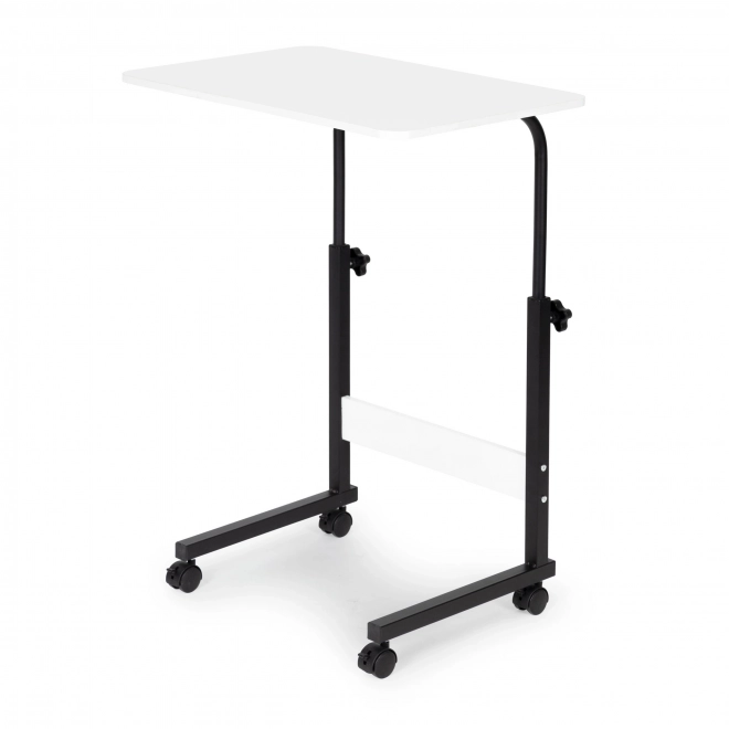 Laptoptafel op wielen, tafel bevestigd aan vouwstoel - wit