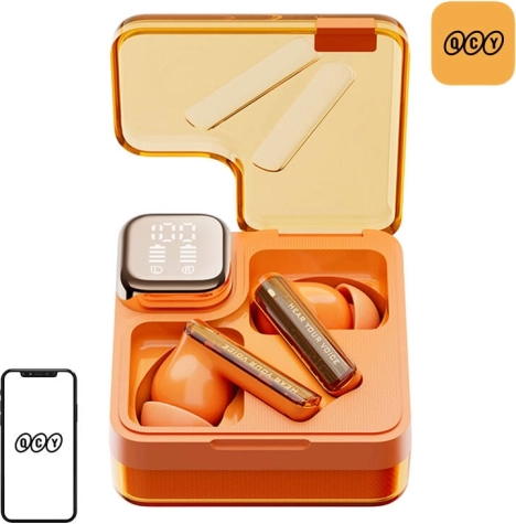 Draadloze oordopjes TWS QCY MeloBuds Neo T31 oranje