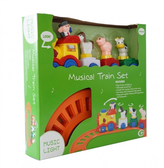 Kindertreintje met melodie en bewegende figuren