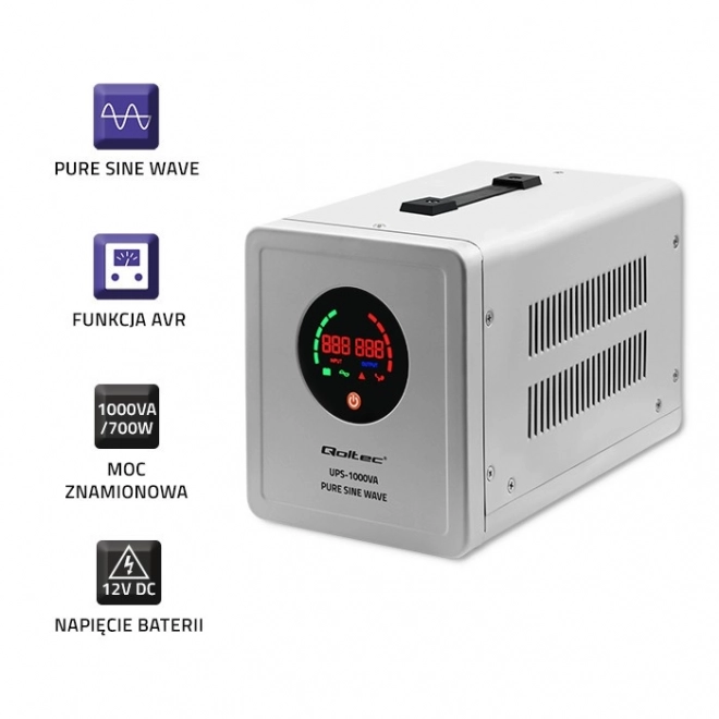 Noodstroomvoorziening Qoltec Pure Sine Wave UPS 1000VA