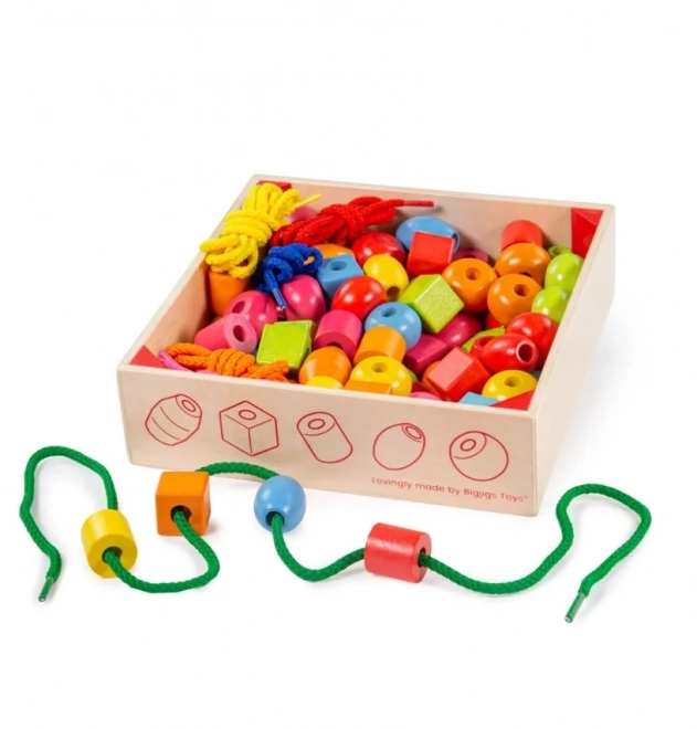 Bigjigs Toys Houten Rijgkralen in een Pot