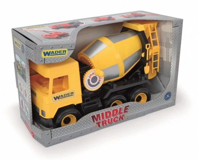 Gele Betonnen-Mixer Speelgoedmiddelgrote Truck