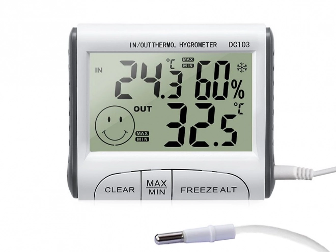 Weerstation met thermometer, hygrometer en sensor