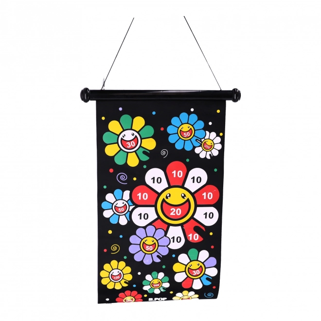 Magnetische schietschijf, dubbelzijdig met pijlen - kleurrijke bloem