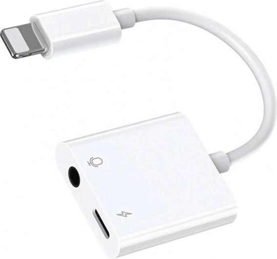 Audio-adapter Joyroom Lightning naar 3,5 mm wit