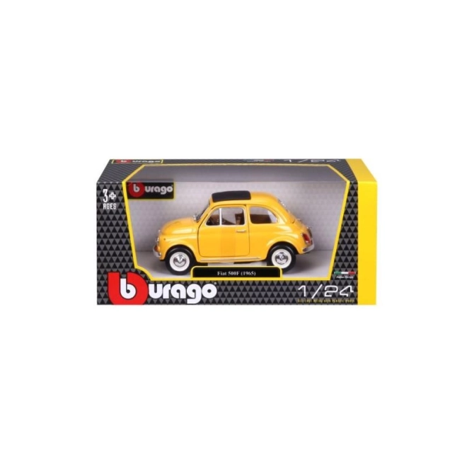 Bburago modelauto Fiat 500 F 1965 geel 1:24