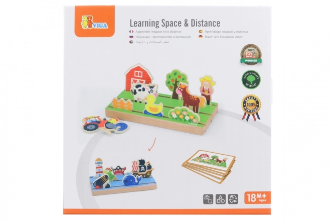 Viga houten educatieve puzzel leren over afstand 2-in-1