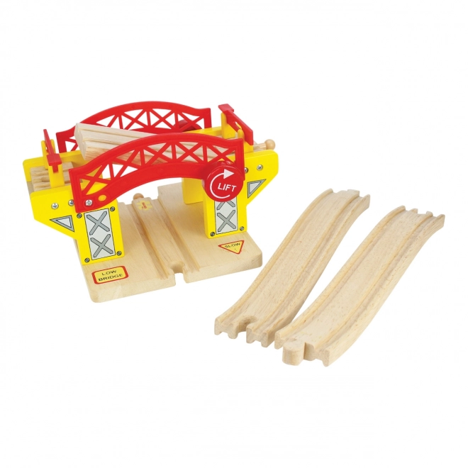 Houten beweegbare brug voor treinbaan