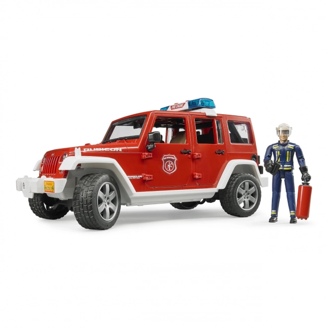 Bruder Rode Brandweer JEEP WRANGLER met figuur en accessoires