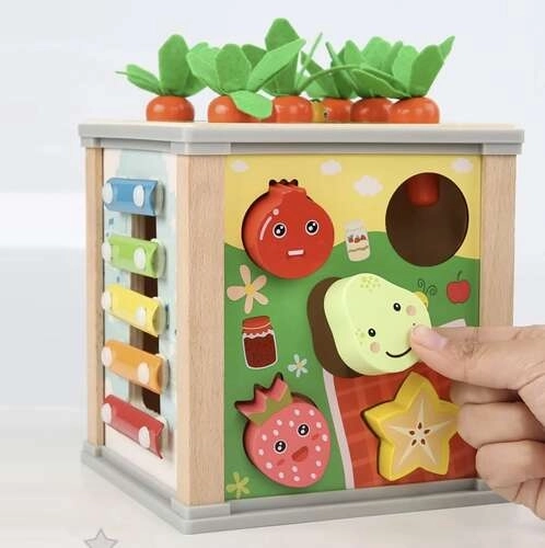 Houten educatieve kubus 5-in-1 voor kinderen