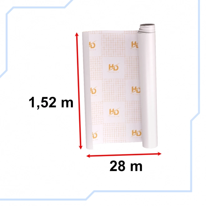 Witte matte zelfklevende folie 1,52x28m