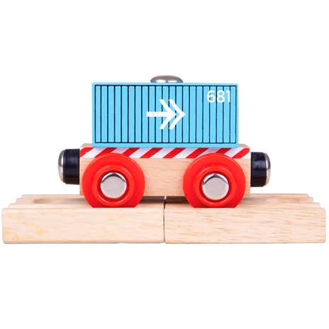 Bigjigs Rail Wagon blauwe container