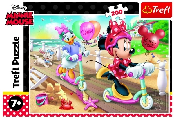 Puzzel 200 stukjes Minnie op het strand Disney Minnie