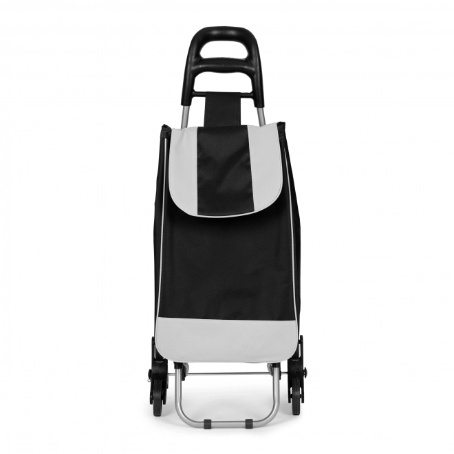 Boodschappenmand, 25 l, 6 wielen, metalen frame, zwart