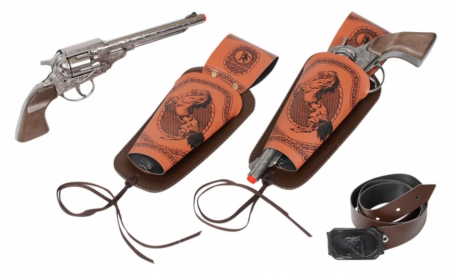 Kowboi set 2 revolvers met holsters Gonher