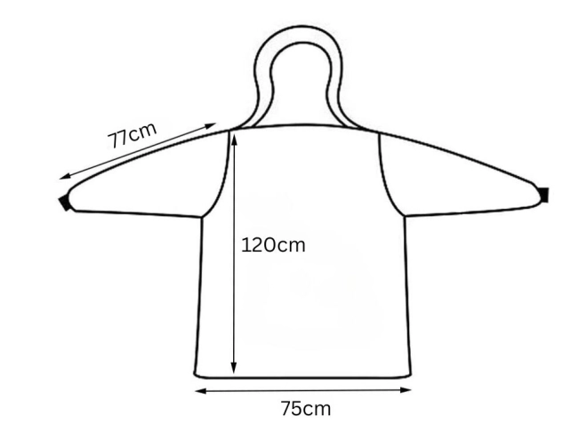 Grote zwarte dekenhoodie met capuchon