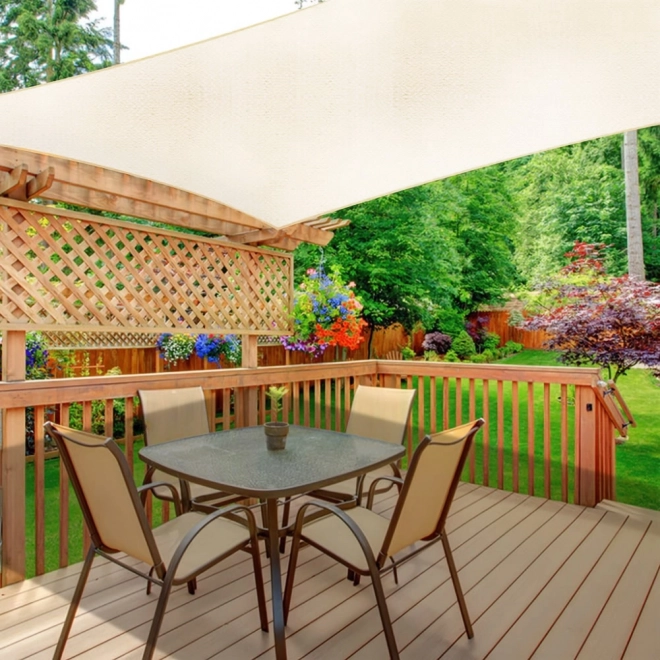 Vierkante schaduwdoek met waterdicht dak 4x4m ModernHome - beige