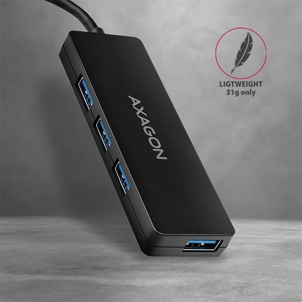 Axagon Slim USB Hub met 4 USB-poorten USB 3.2 Gen 1 met 14cm Type-C kabel